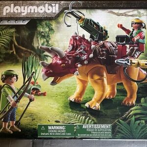 Playmobile 71262 Dino Rise Dinosaur Explorer Set with Red Triceratops